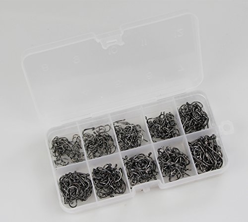 image for ICE SEA Small Size Fishing Hooks Set 10 Sizes 500pcs High Carbon Steel