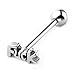 PiercingJ 14G Stainless Steel F Word Piercing Tongue Barbell Studs 5/8