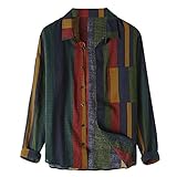 Vintage Shirts for Men Striped Button Up Big and