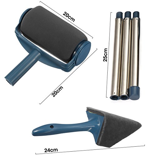 ARTISTORE Paint Roller Brush Kit 9 Pcs Paint Runner Pro Brush Handle Flocked Edger Room Wall Printing for Home Office