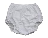 Haian Adult Incontinence Pull-on PVC & Cotton Flannel Pants Color White (Large)