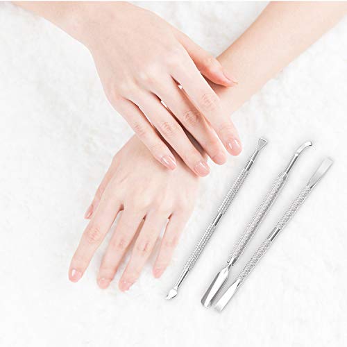 Cuticle Pusher Acetone/Gel/Nail Polish Remover Stainless Steel Professional 3pcs Set Cuticle