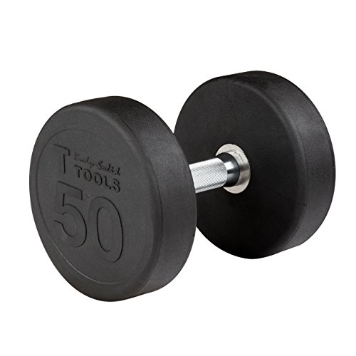 Body-Solid Premium Round Rubber-Coated Cast Iron Dumbbells with Solid Steel  Handles, Commercial and Home Gym Dumbbell Sold Separately, Weights for