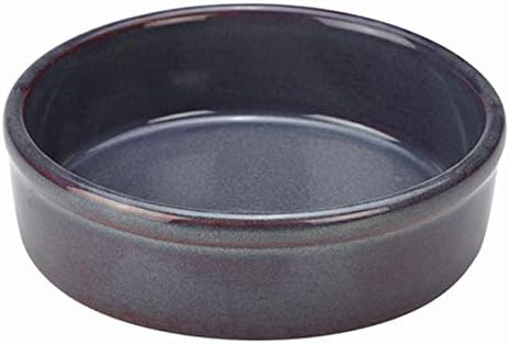 Royal Genware Stoneware Rustic Blue Tapas Dish 13cm - Oven Proof Traditional Spanish Tapas Dish with a Rustic Finish