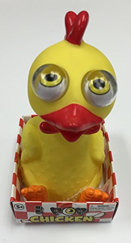 Schylling-i-Pop-Rubber-Yellow-Chicken-Squeak-Squeeze-Animal-Toy-with-Bulging-Eyes-for-Kids--Adults
