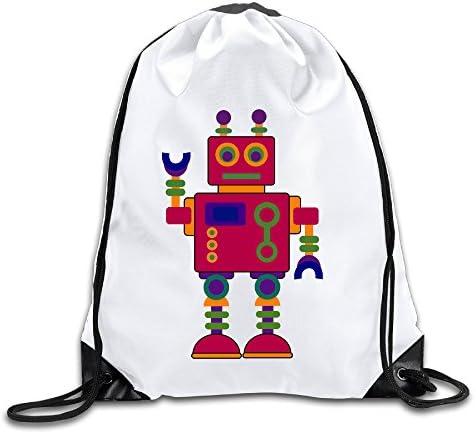 Robot Toy Clipart 100% Polyester Fiber Drawstring Sackpack One Size