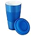 Yilove Coffee Mug With Lid, BPA-free, Ceramic, 16 Ounce-Blue