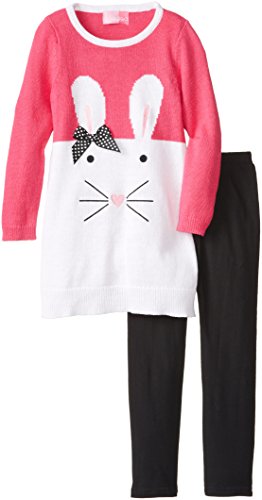 Girls Bunny Face Sweater and Legging Set - Cute for Easter