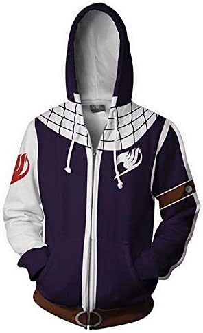 Unisex Fairy Tail 3D Printed Hooded Sweatshirt Coat Leisure Comfortable Hooded Pullover Coat