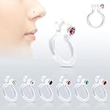 {Clear} Bio-Flex Fake Nose Ring with CZ (Sold Ind.)