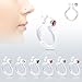 {Clear} Bio-Flex Fake Nose Ring with CZ (Sold Ind.)
