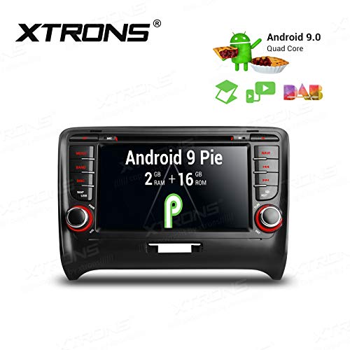 XTRONS Android 9.0 Car Stereo Radio DVD Player GPS Navigator 7 Inch Touch Display Double Din Head Unit Supports WiFi Bluetooth 5.0 Backup Camera DVR OBD TPMS Full RCA Output for Audi TT MK2 8J