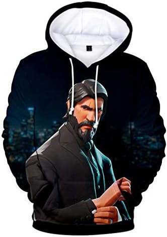 JIEFEIZHL Younth Girl Boy 3D Game Printed Sports Sweatshirt with Pockets