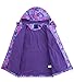 Welity Little Girl's Rain Jackets Fleece Lined Floral Windproof Outdoor Hooded Outerwear, 1 Purple, US 6 Years-7 Years = Tag 120