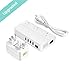 HCMAOE Universal Travel Adapter 220V to 110V Voltage Converter with 6A 4 Port USB Charging and All-in-one International Power Adapter - [Use for USA Appliances Overseas in UK, EU, AU, Asia Covers 150+
