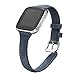 bayite Bands Compatible Fitbit Versa 2 / Fitbit Versa Lite/Fitbit Versa, Slim Genuine Leather Band Replacement Accessories Strap Versa Women Men (5.3