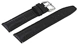 Rev #ITAL181-124 Men's 24mm Genuine Black Leather Quick Release Spring Bar Replacement Band