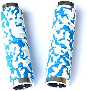 Handle Bicycle MTB Mountain Bike BMX Camouflage Grips for Cycle Zone (blue &amp; white)