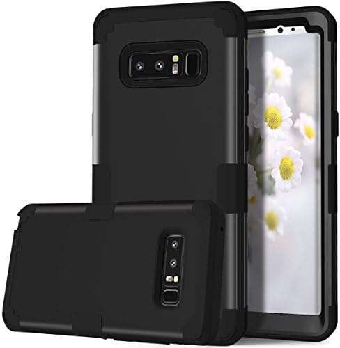 Galaxy Note 8 Case, HOHAM Full Body Heavy Duty Protection Slim Fit Case, 3in1 Hybrid Shockproof Soft TPU &amp; Hard PC Anti-slip Case Cover for Samsung Galaxy Note 8 (2017 Release) Black