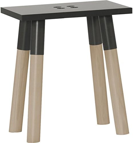Voelkel Lori Collection Stool, Cappuccino and Grey Finish