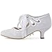 ELEGANTPARK Lace Wedding Shoes Closed Toe Bridal Shoes Women Mary Jane Low Heels Pumps Wedding Dress Shoes