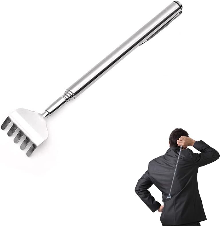 Stainless Steel Telescopic Back Scratcher – Hand-Shaped Extendable Scratching Tool for Itch Relief