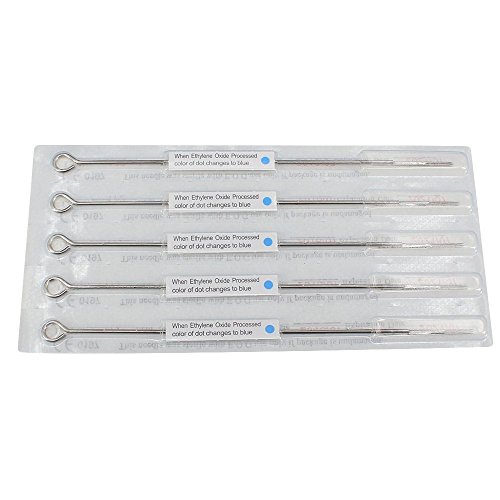 Wormhole Assorted Tattoo Needles #12 Standard Disposable & Sterilized Mix Sizes 3RL 5RL 7RL 9RL 5RS 7RS 9RS 5MG 7MG 9MG Tattoo Liner Needles Tattoo Shader with Blue Dot - Box of 50