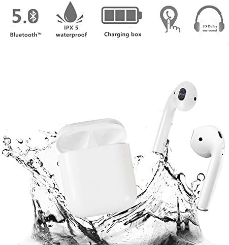 Bluetooth Headphones 5.0，3D Dolby Surround ，IPX5 Waterproof Sports in-Ear Wireless Headset。Portable Charging Case ，Bluetooth Wireless Earphones,for Apple airpods,Beats，iPhone/Android