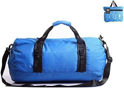 Toodou Foldable Lightweight And Waterproof Gym bag , Duffel Bag, Sports Duffel Bag For Men And Women With Shoulder Strap , 20 Inch (Blue)