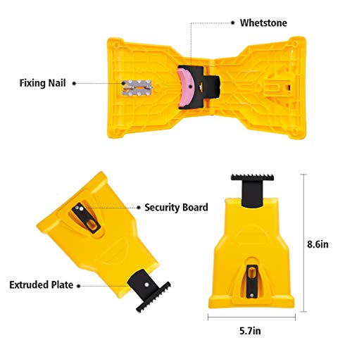 Baban Chainsaw Sharpener Universal Chain Saw Blade Sharpener, Fast Sharping Stone Grinder Tools Chain Saw Blade Sharpener Compatible with 14 16 18 20 Inch, with Extra Whetstones