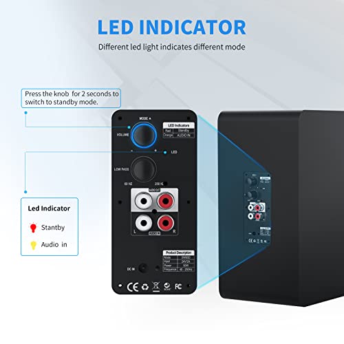 BESTISAN Powered 6.5’’ Home Audio Subwoofer, Deep Bass Response