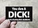 Witty Yeti's You Are a D**K Offensive Business Card 25 Pack. Spread Fun to Friends & Enemies Alike! Funny Gag Gift, Prank & Joke for Fraternities, Naughty Adults Against Humanity & Dirty Santa Parties
