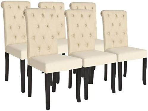 Tidyard Esszimmerstuhle Set Fur Esszimmer Wohnzimmer Esszimmerstuhle Aus Massivholz Cremefarben 6 Stuck Amazon De Kuche Haushalt