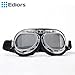 Ediors® Vintage Style WWII RAF Pilot Flying Motorcycle Biker Motocross Cruisers Sun UV Wind Eye Protect Helmet Goggles Chrome Frame
