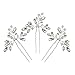 Yean Bride Wedding Hair Pins Crystal Bridal Hair Accessories for Women and Girls (Pack of 3) (Silver)