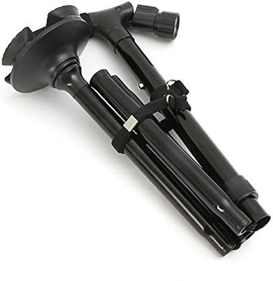 Aluminum Alloy Foldable Walking Cane with 6 Built-in LED Light Cushion Handle and Pivot Base for Old Gentleman or Lady