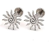 Niaspi 16G Sun Lip Rings Cartilage Earrings for Women Men Surgical Steel Minimalist Labret Monroe Lip Rings Tragus Helix Studs Earrings Body Piercing Jewelry