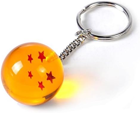 Kingru 2.7cm Crystal Acrylic Dragon Ball Z Stars Key-chain Pendant Collection Toy Gift Key Ring (5 stars)