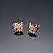 U7 Cat Stud Earrings for Teen Rose Gold Plated Rhinestone Crystal Kitty Jewelry Hypoallergenic Silver Post Cute Animal Studs Earrings for Women