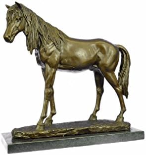 Massive 40 Lbs Arabian Horse Trophy Stallion Mare Bronze Sculpture Marble Figure