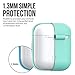 KeyBudz AirPods 2 & 1 Case [Front LED Visible] Protective Silicone Cover and Skin Compatible with Apple AirPods (Without Carabiner, Diamond Blue)