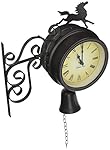 Horse and Bell Clock with Thermometer - 18.7in