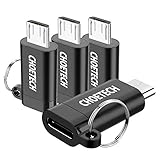 CHOETECH USB C to Micro USB Adapter, 4 Pack Type C Female to Micro USB Male Convert Connector Support Charge & Data Sync Compatible with Samsung Galaxy S7/S7 Edge, Nexus 5/6 and Micro USB Devices