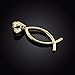 10k Yellow Gold Ichthus Christian Vertical Fish Pendant