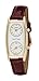 Gotham Women's Gold-Tone Dual Time Zone Leather Strap Watch # GWC15091GB