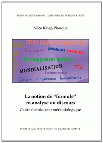 La  notion de formule en analyse du discours