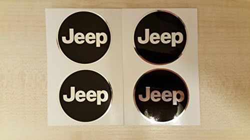 EdwardSmithCars 4 x 55mm Diameter Jeep Wheel Center Cap Sticker Emblem Self Adhesive for Flat Surfaces