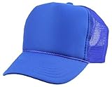 Blank Hat 5 Panel Summer Mesh Youth Cap in Royal