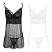 CHICTRY Men's Temptation Sheer Mini Dress with Sissy Pouch Panties Crossdress Lingerie