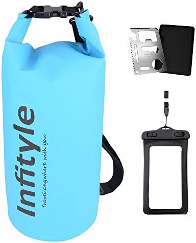 Infityle Dry Bag Sack 10L/20L with Waterproof Phone Case, 600D Floating Gear Backpacks for Boating, Kayaking, Fishing, Rafting, Swimming and Camping